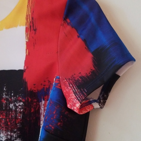 TREU Womens Primary Abstract Paint Splatter Dress - Picture 6 of 10